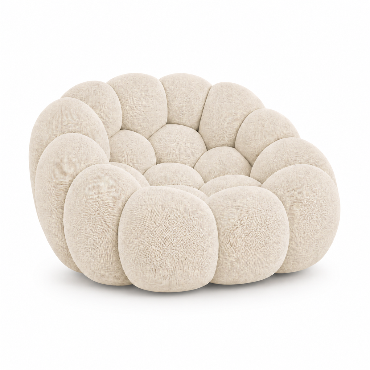 Fauteuil Rousseau — Blanc cassé — vue de profil