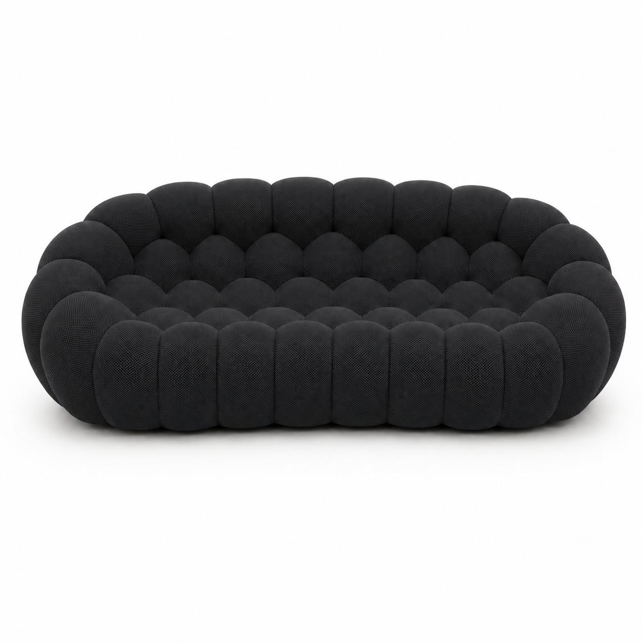 Canapé Rousseau — 3-4 places — Noir textile — vue de face