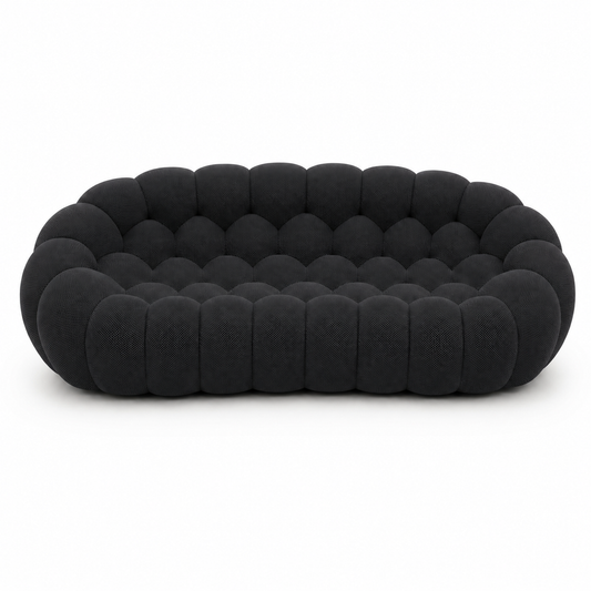 Canapé Rousseau — 3-4 places — Noir textile — vue de face