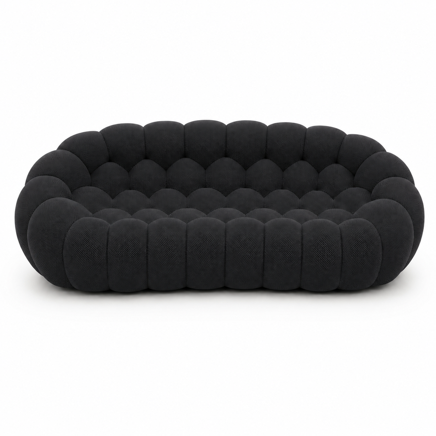 Canapé Rousseau — 3-4 places — Noir textile — vue de face