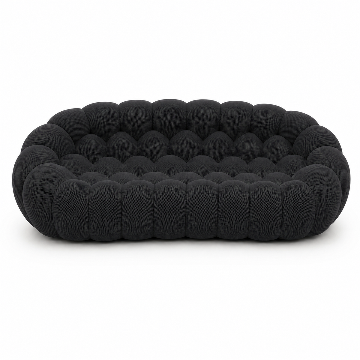 Canapé Rousseau — 3-4 places — Noir textile — vue de face