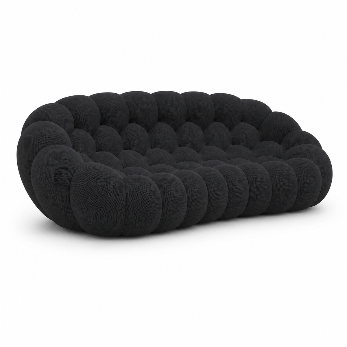 Canapé Rousseau — 3-4 places — Noir textile — vue de profil