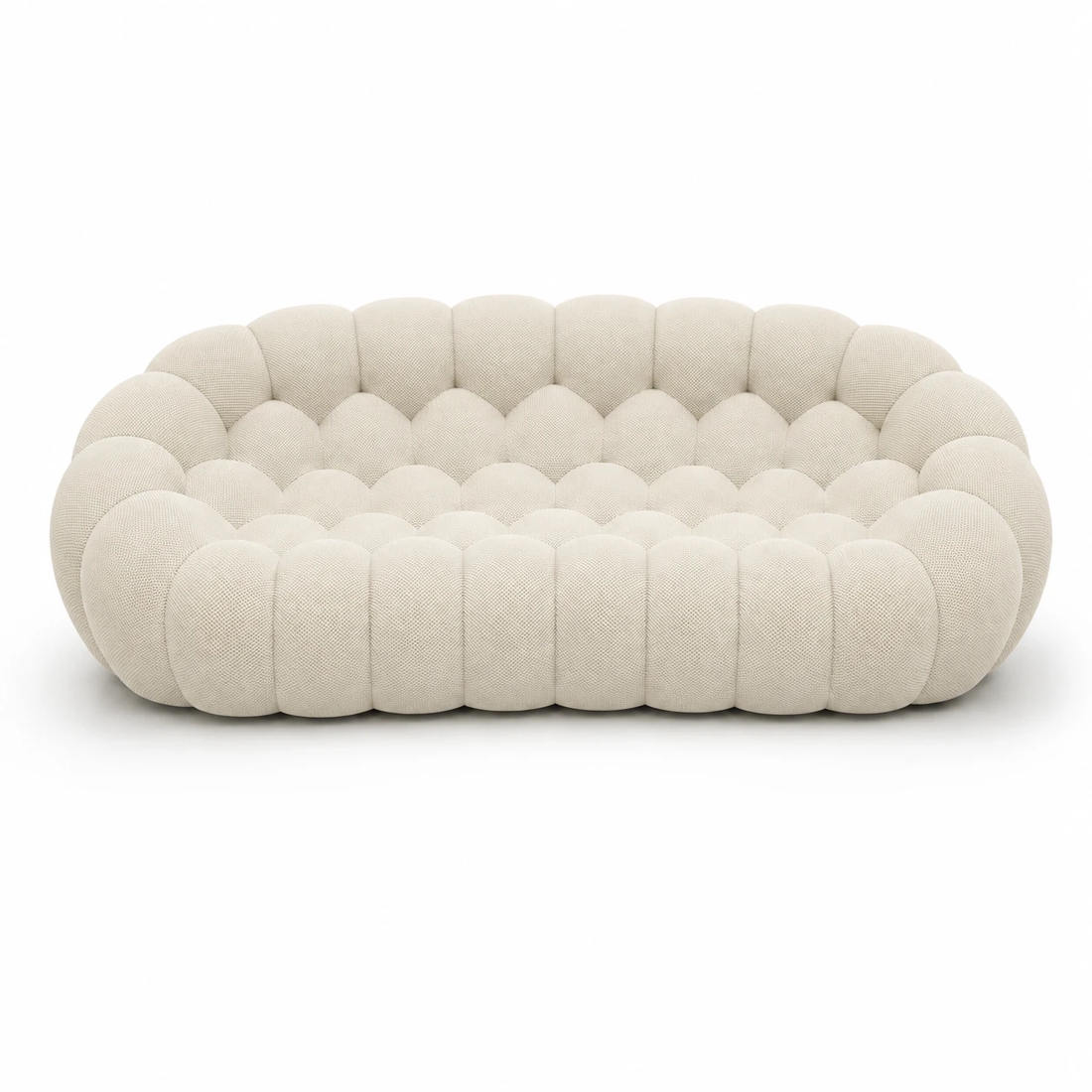Canapé Rousseau — Grand — coloris Blanc cassé, canapé au design sculptural arrondi, Orbe Paris