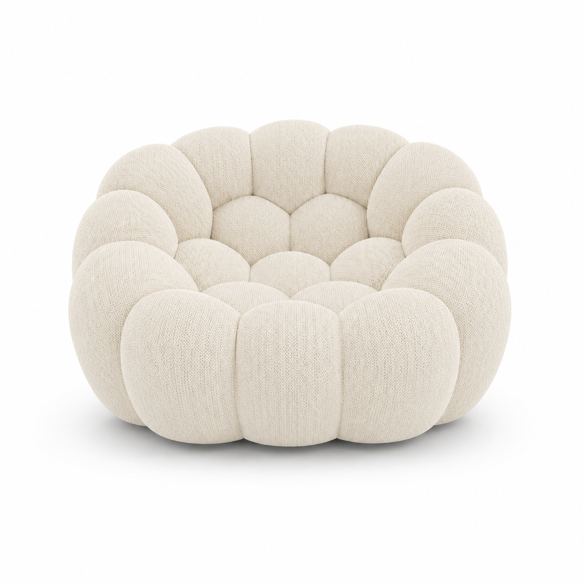 Fauteuil Rousseau — Blanc cassé — vue de face