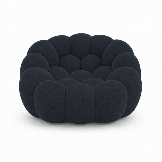 Fauteuil Rousseau — Bleu marine — vue de face