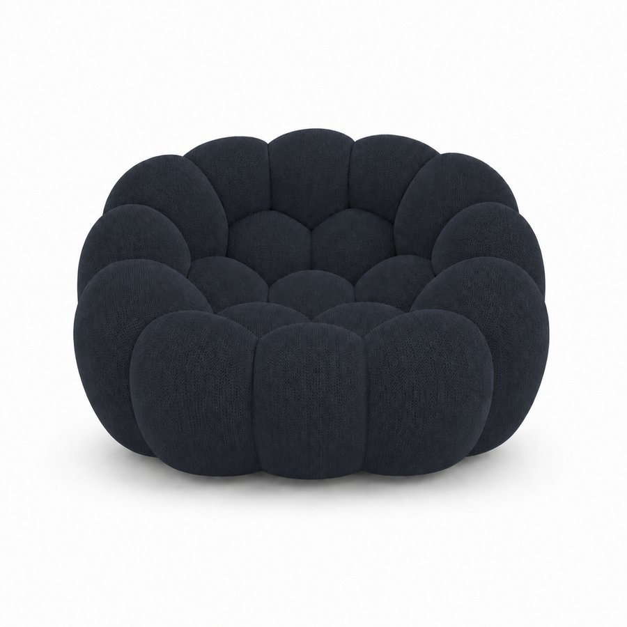 Fauteuil Rousseau — Bleu marine — vue de face