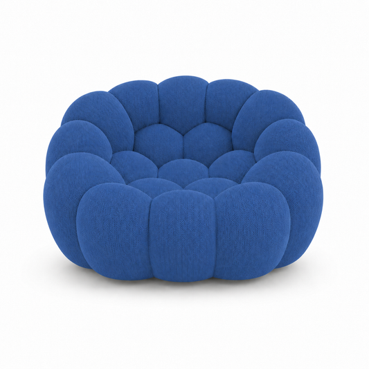 Fauteuil Rousseau — Bleu roi — vue de face