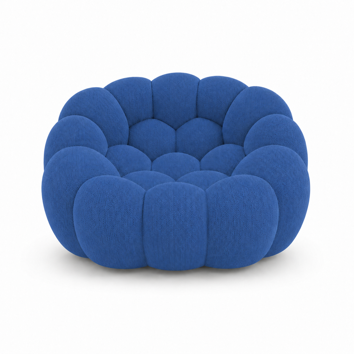 Fauteuil Rousseau — Bleu roi — vue de face