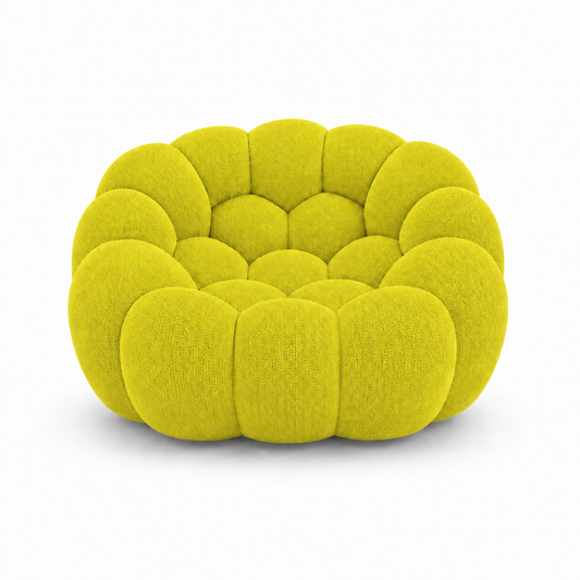 Fauteuil Rousseau — Jaune fluo / anis — vue de face