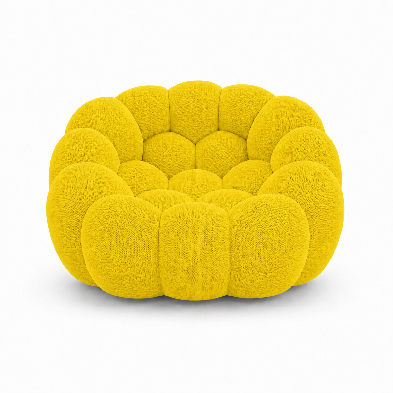 Fauteuil Rousseau — Jaune vif chaud — vue de face