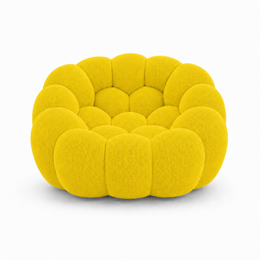 Fauteuil Rousseau — Jaune vif chaud — vue de face