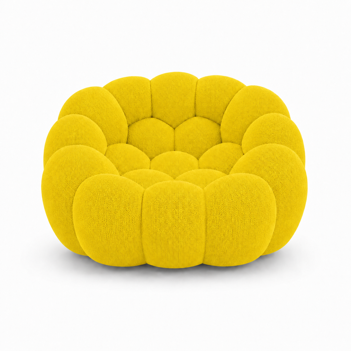 Fauteuil Rousseau — Jaune vif chaud — vue de face