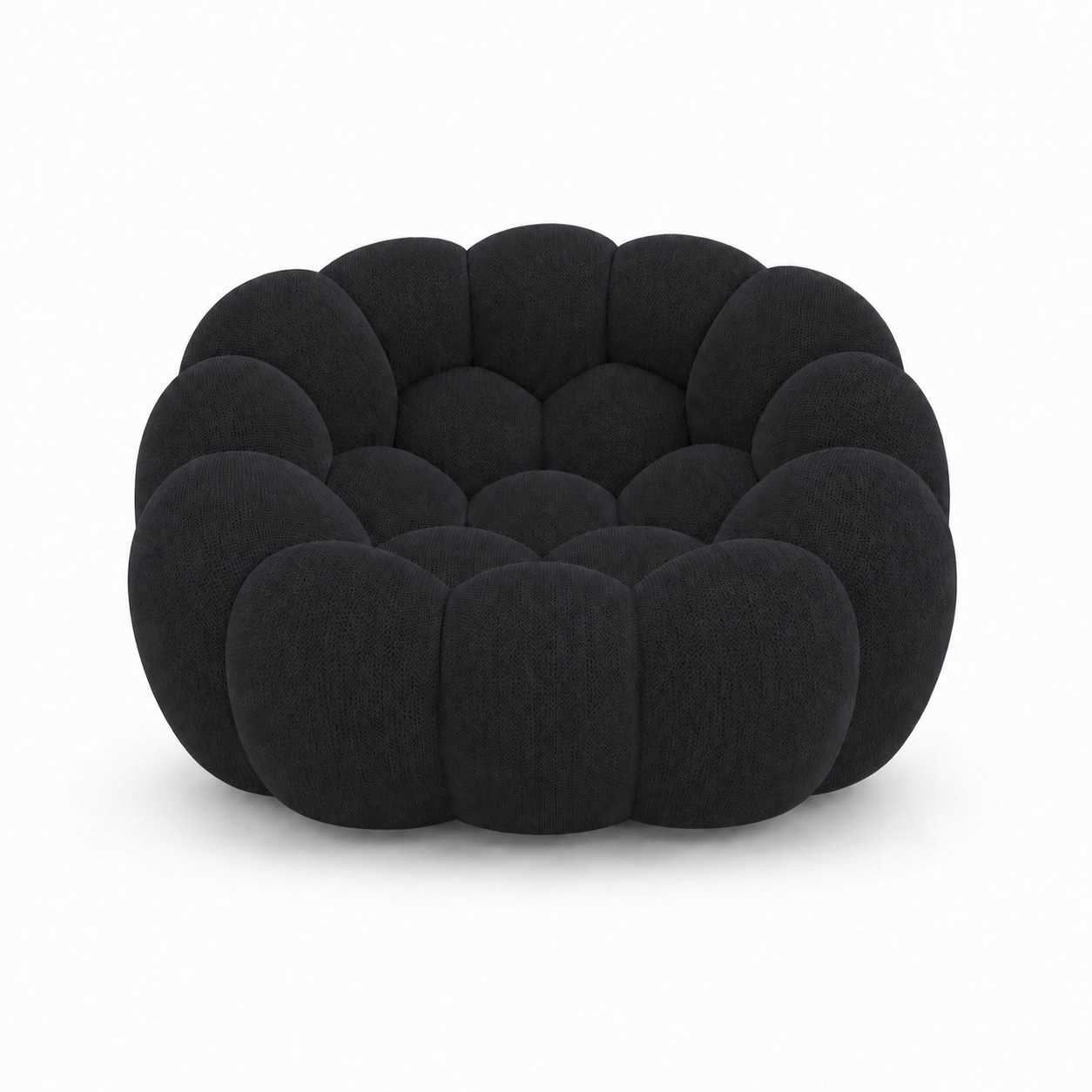 Fauteuil Rousseau — Noir textile — vue de face