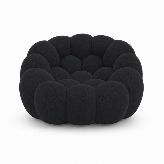 Fauteuil Rousseau — Noir textile — vue de face
