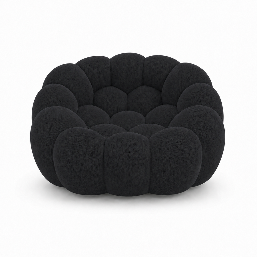 Fauteuil Rousseau — Noir textile — vue de face