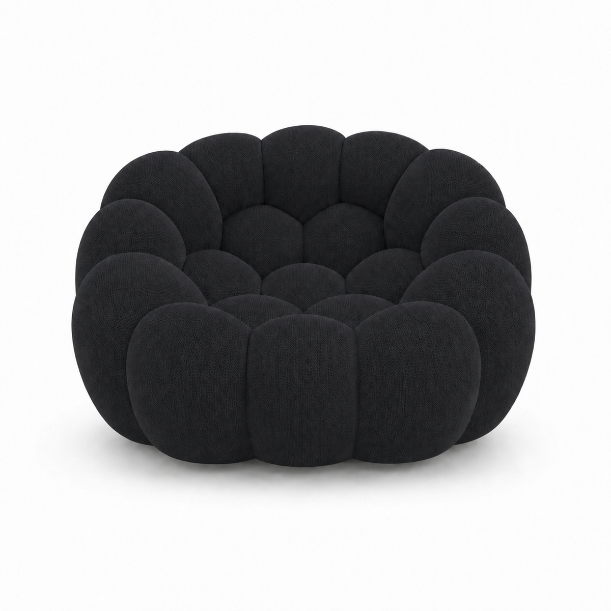 Fauteuil Rousseau — Noir textile — vue de face