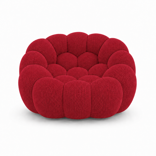 Fauteuil Rousseau — Rouge profond — vue de face