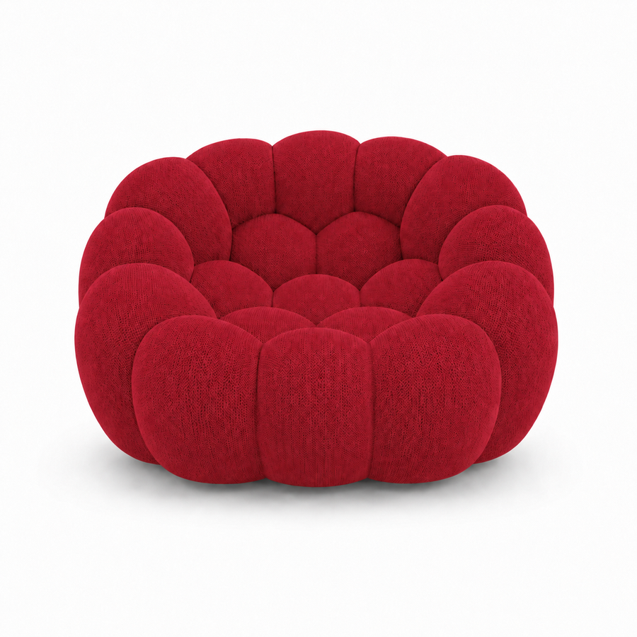 Fauteuil Rousseau — Rouge profond — vue de face