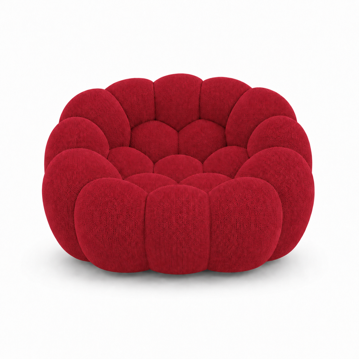 Fauteuil Rousseau — Rouge profond — vue de face