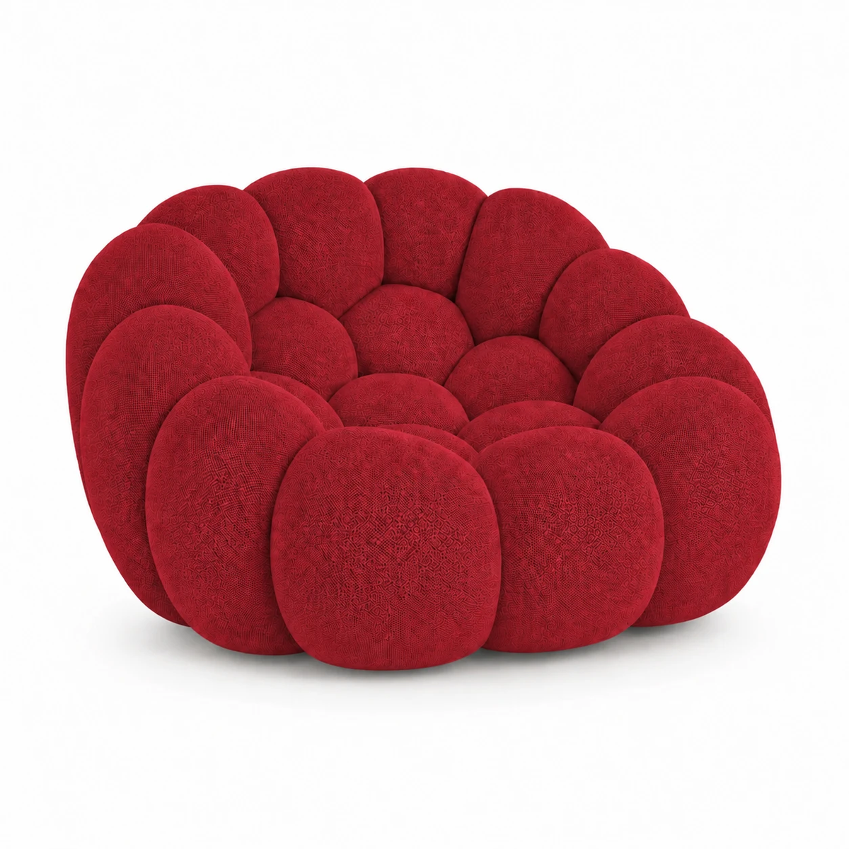 Fauteuil Rousseau — Rouge profond — vue trois-quarts