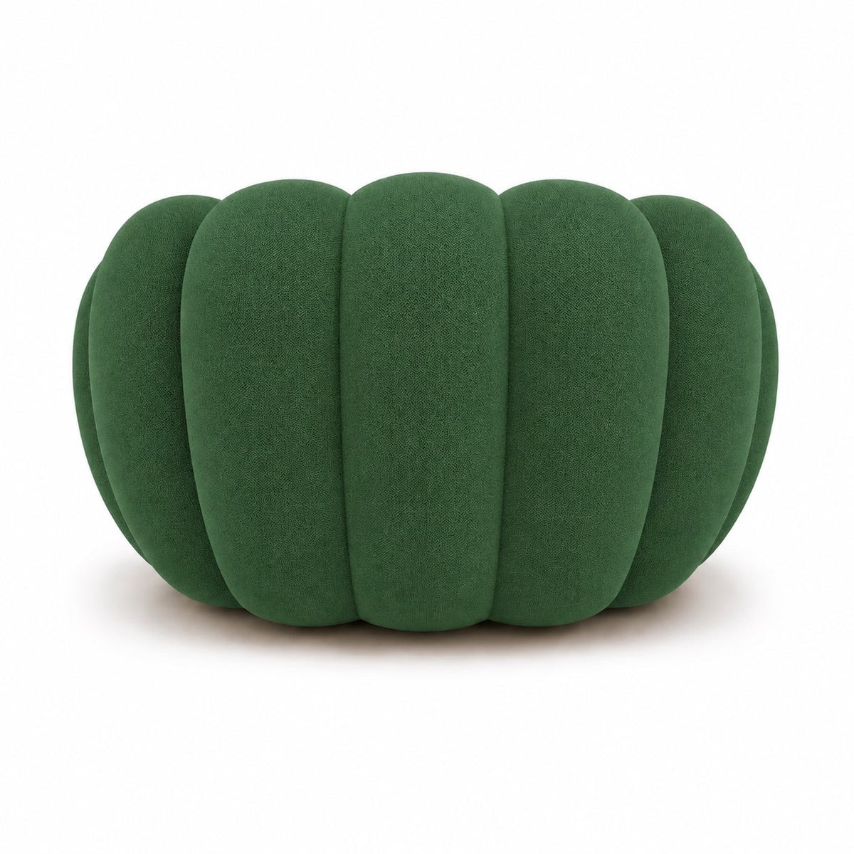Fauteuil Rousseau en tissu 3D Vert forêt, vu de dos sur fond studio — Orbe Paris
