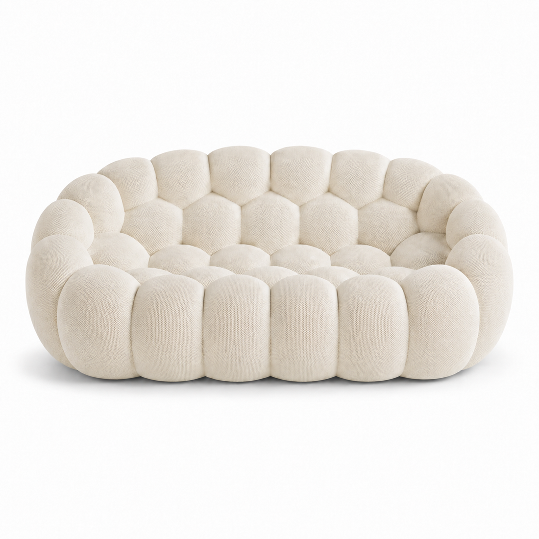 Canapé Rousseau — Compact — coloris Blanc cassé, canapé compact au design sculptural arrondi, Orbe Paris
