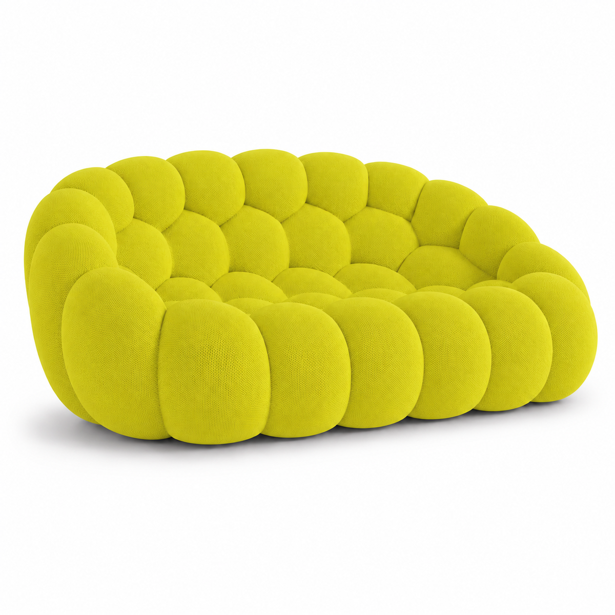 Canapé Rousseau — 2-3 places jaune fluo / anis — vue de profil