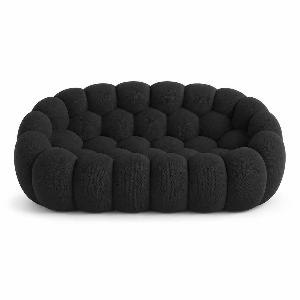 Canapé Rousseau — 2-3 places noir textile — vue de face