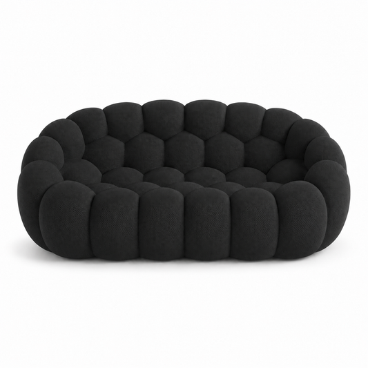 Canapé Rousseau — 2-3 places noir textile — vue de face