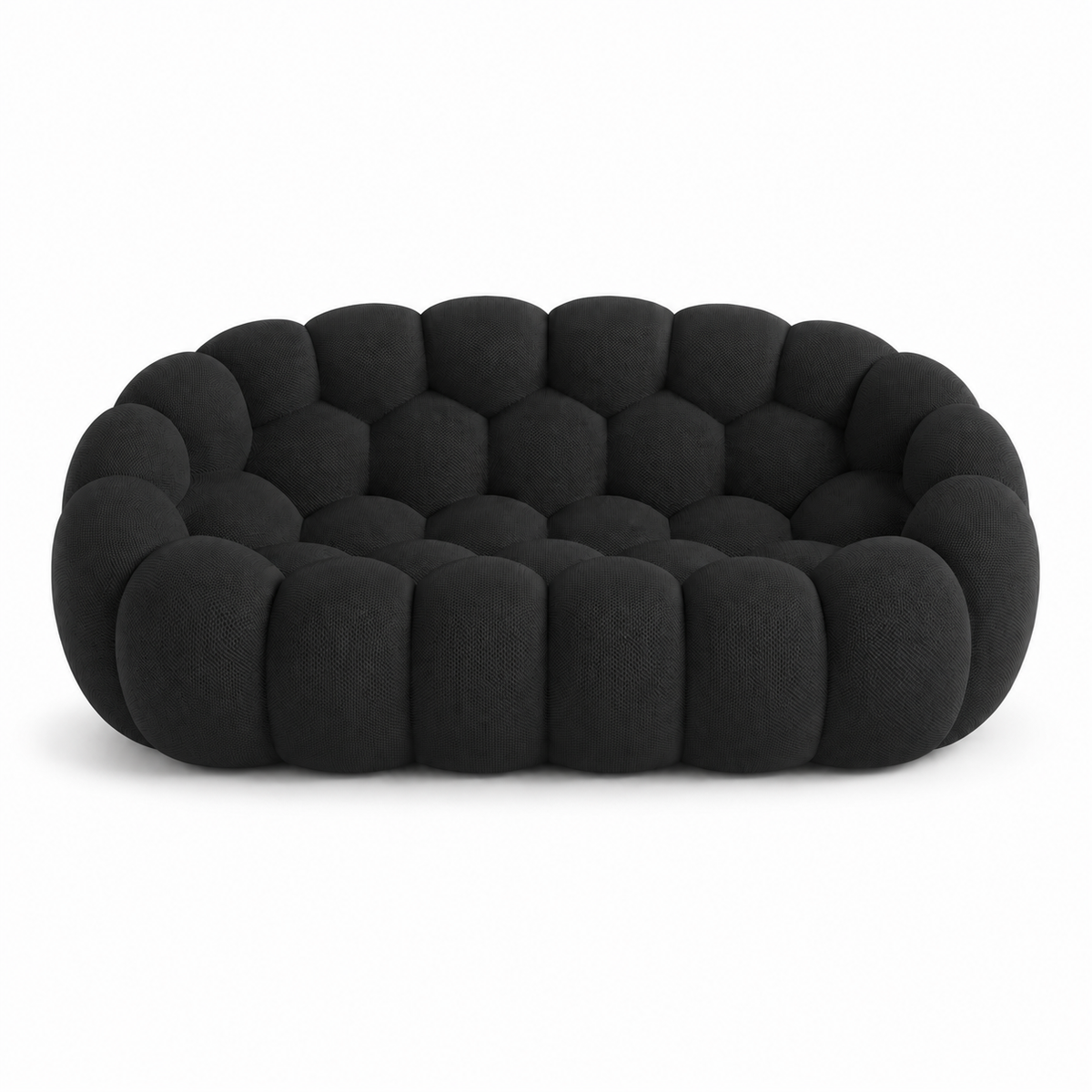 Canapé Rousseau — 2-3 places noir textile — vue de face