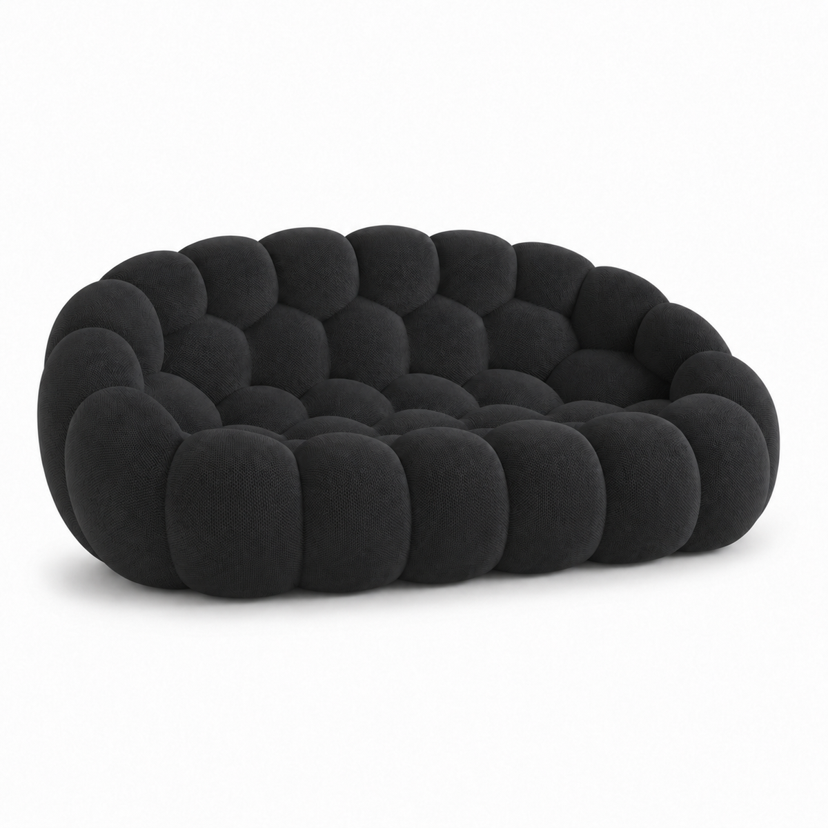 Canapé Rousseau — 2-3 places noir textile — vue de profil
