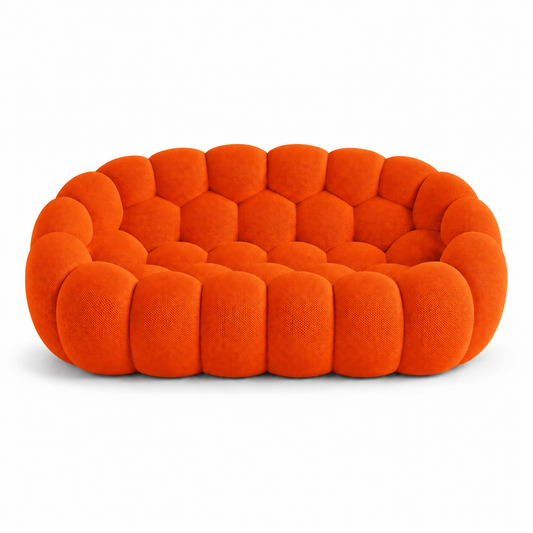Canapé Rousseau — 2-3 places orange vif — vue de face