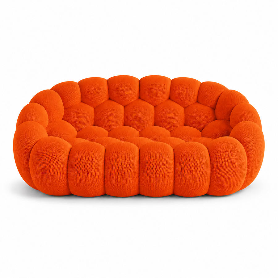 Canapé Rousseau — 2-3 places orange vif — vue de face