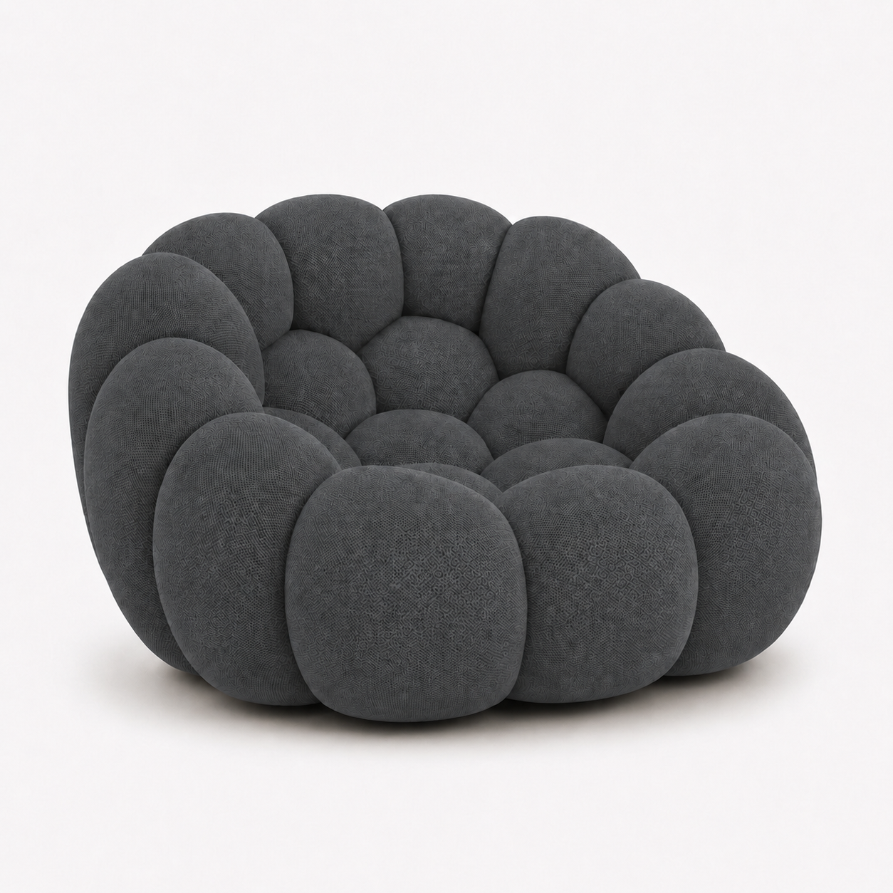 Fauteuil Rousseau Orbe gris anthracite — vue de profil