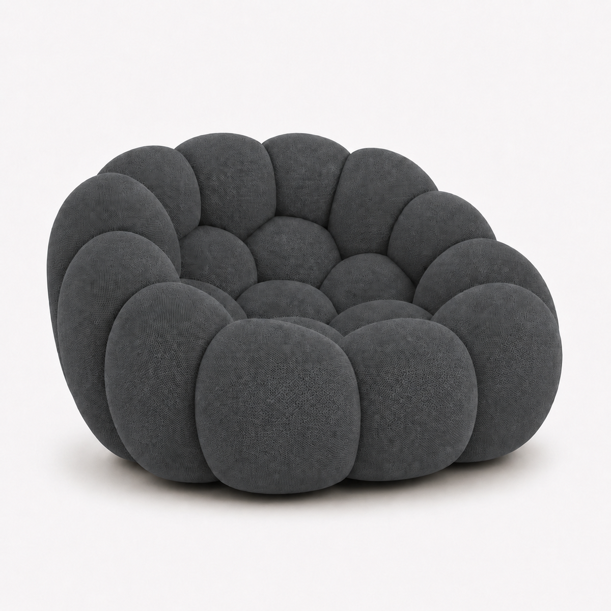 Fauteuil Rousseau Orbe gris anthracite — vue de profil