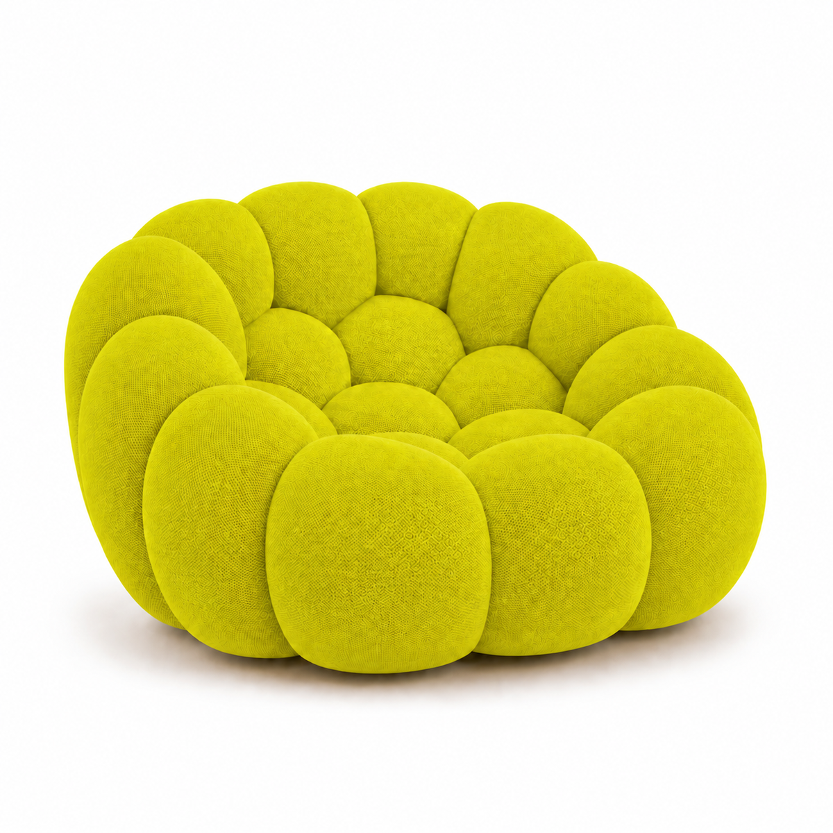 Fauteuil Rousseau Orbe jaune fluo / anis — vue de profil