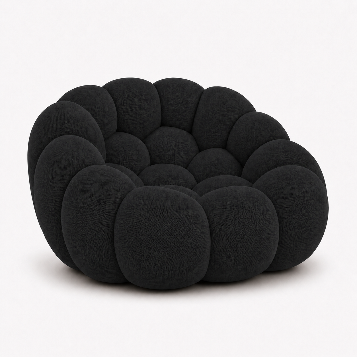 Fauteuil Rousseau Orbe noir textile — vue de profil