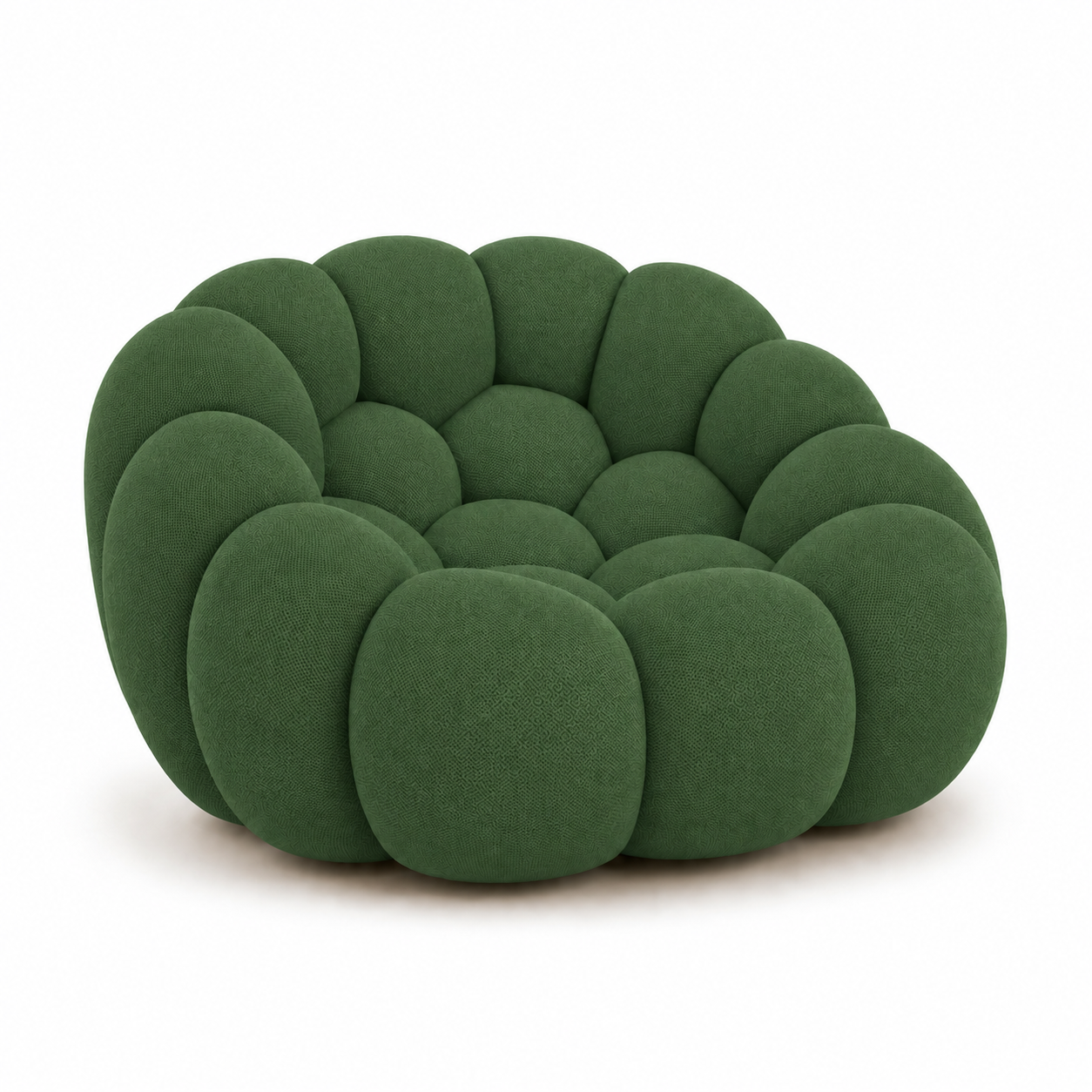 Fauteuil Rousseau Orbe vert forêt — vue de profil