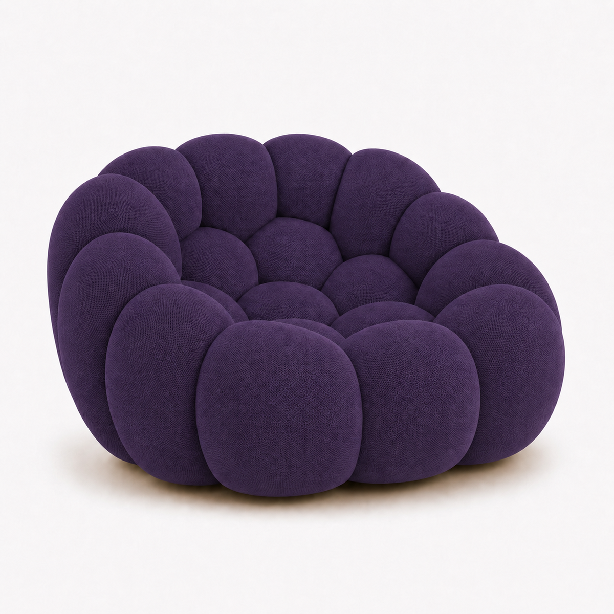 Fauteuil Rousseau Orbe violet foncé — vue de profil