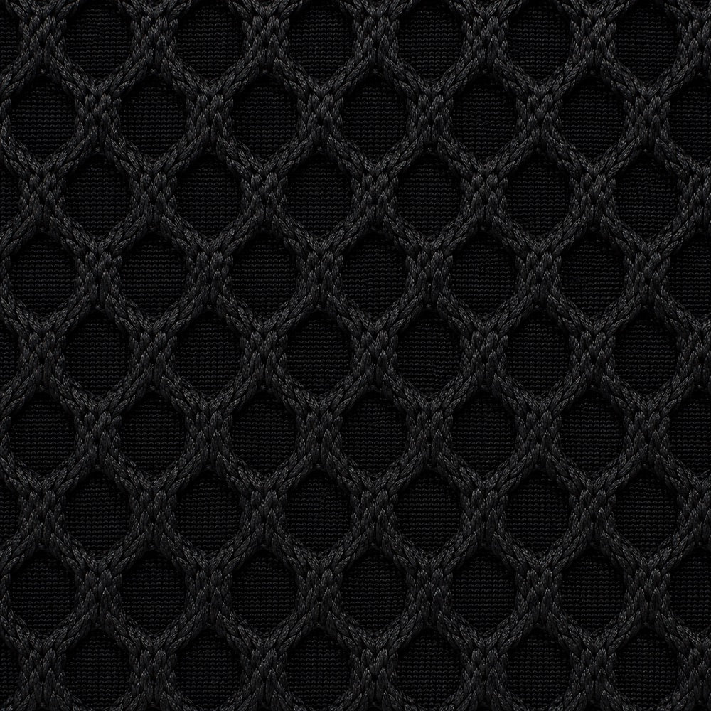 Gros plan du tissu maille 3D Orbe Paris — coloris Noir textile