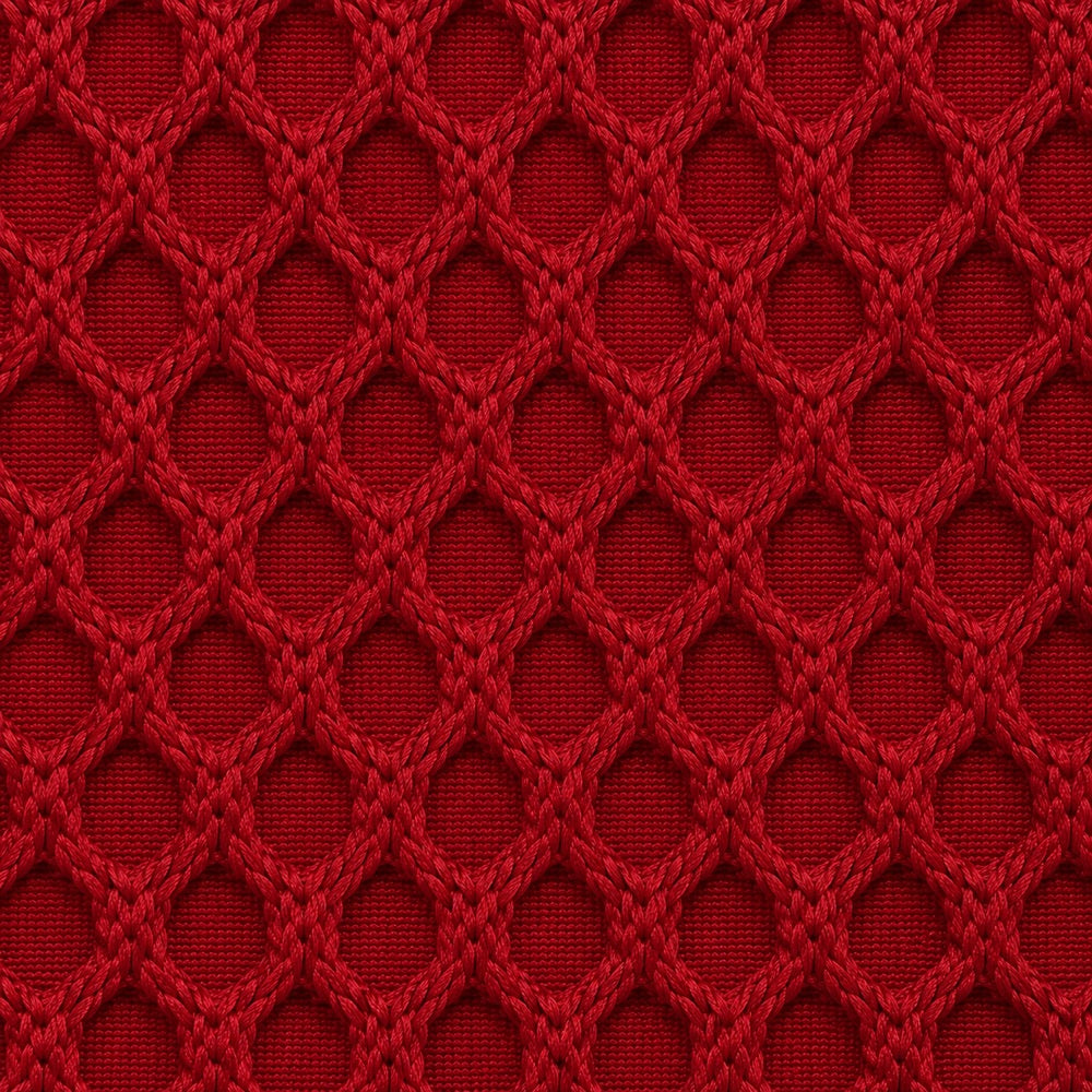 Gros plan du tissu maille 3D Orbe Paris — coloris Rouge profond