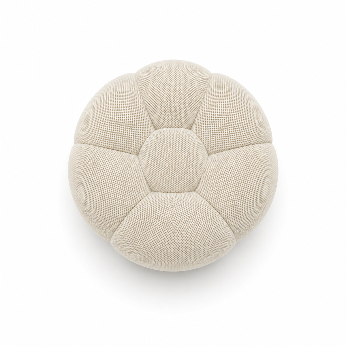 Pouf Rousseau Blanc cassé — vue de dessus