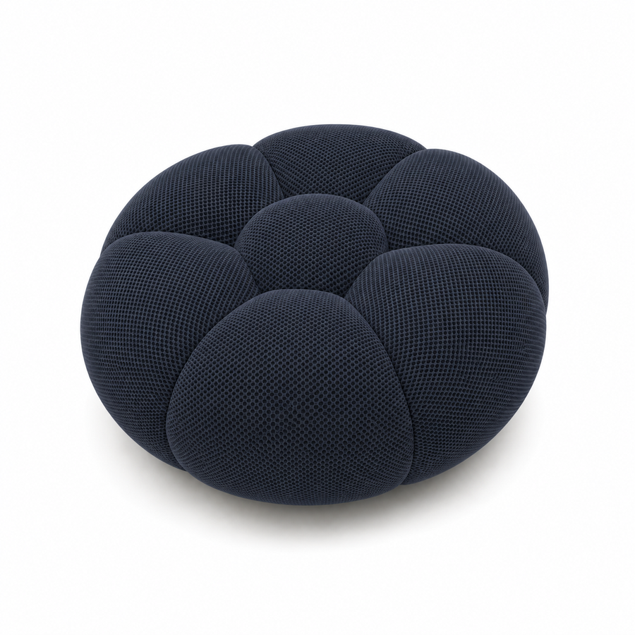 Pouf Rousseau Bleu marine — vue de face