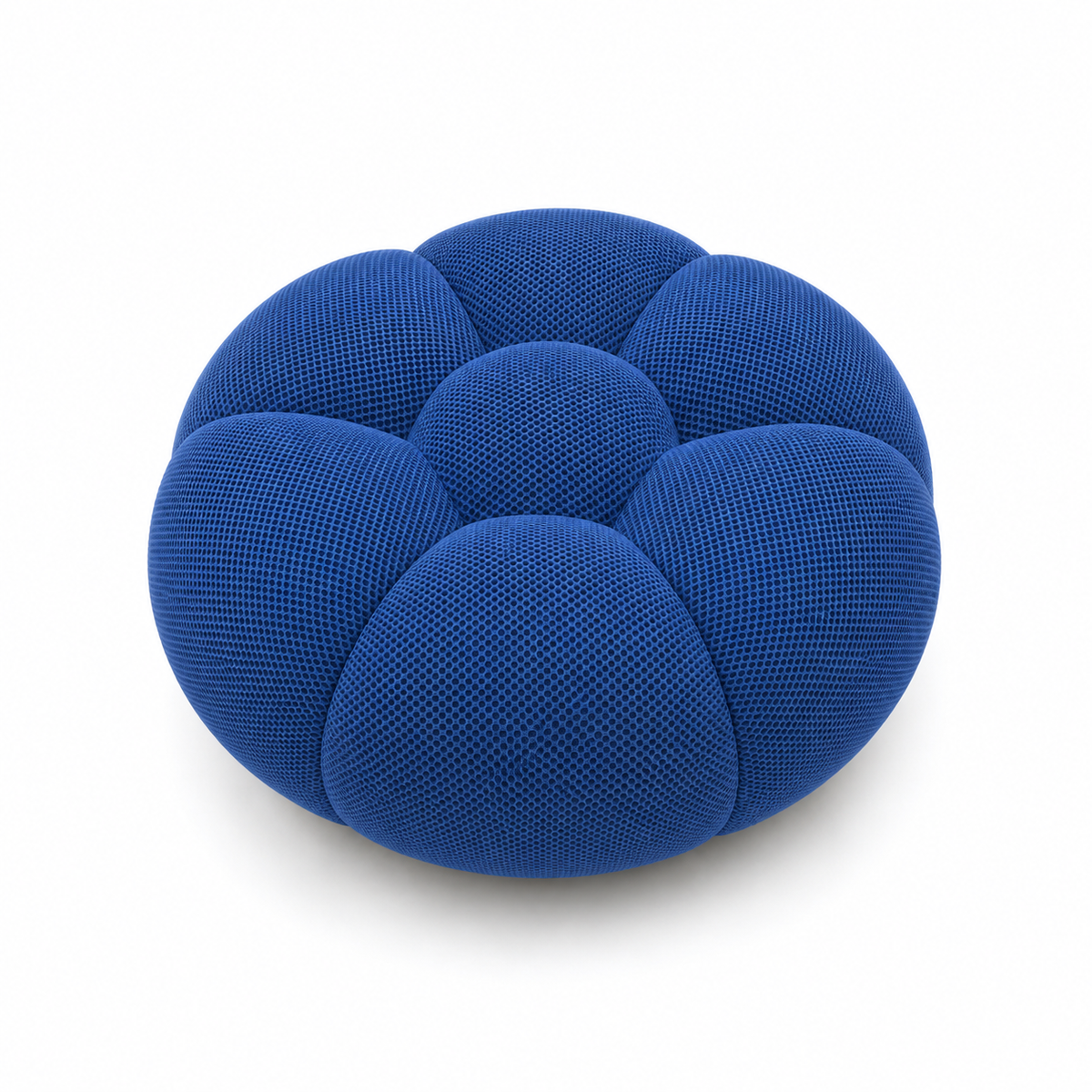 Pouf Rousseau Bleu roi — vue de face