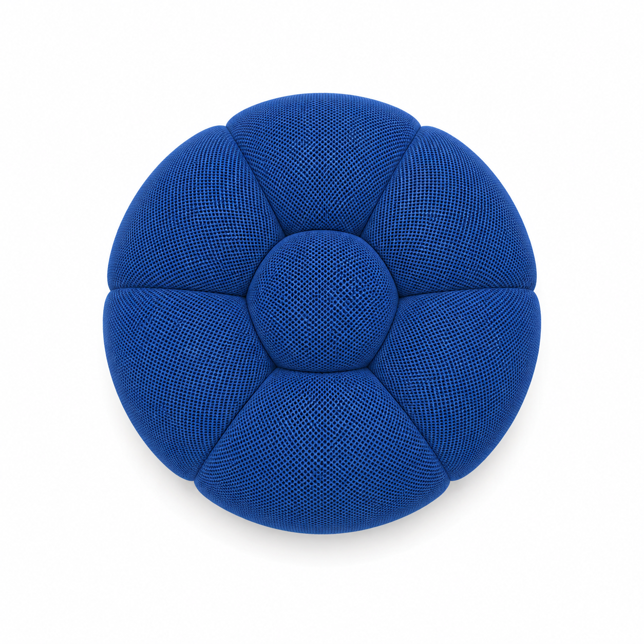 Pouf Rousseau Bleu roi — vue de dessus