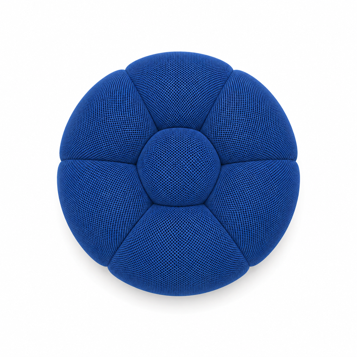 Pouf Rousseau Bleu roi — vue de dessus
