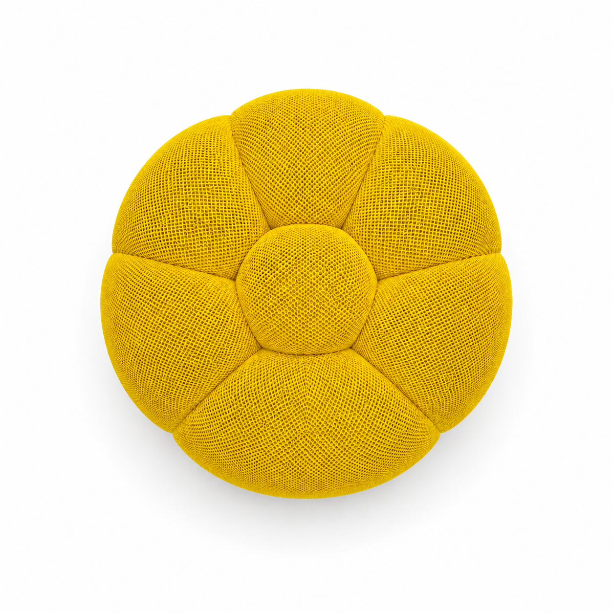 Pouf Rousseau Jaune vif chaud — vue de dessus