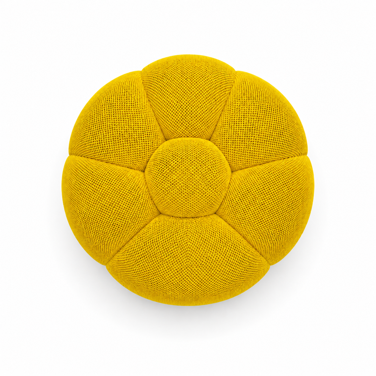 Pouf Rousseau Jaune vif chaud — vue de dessus
