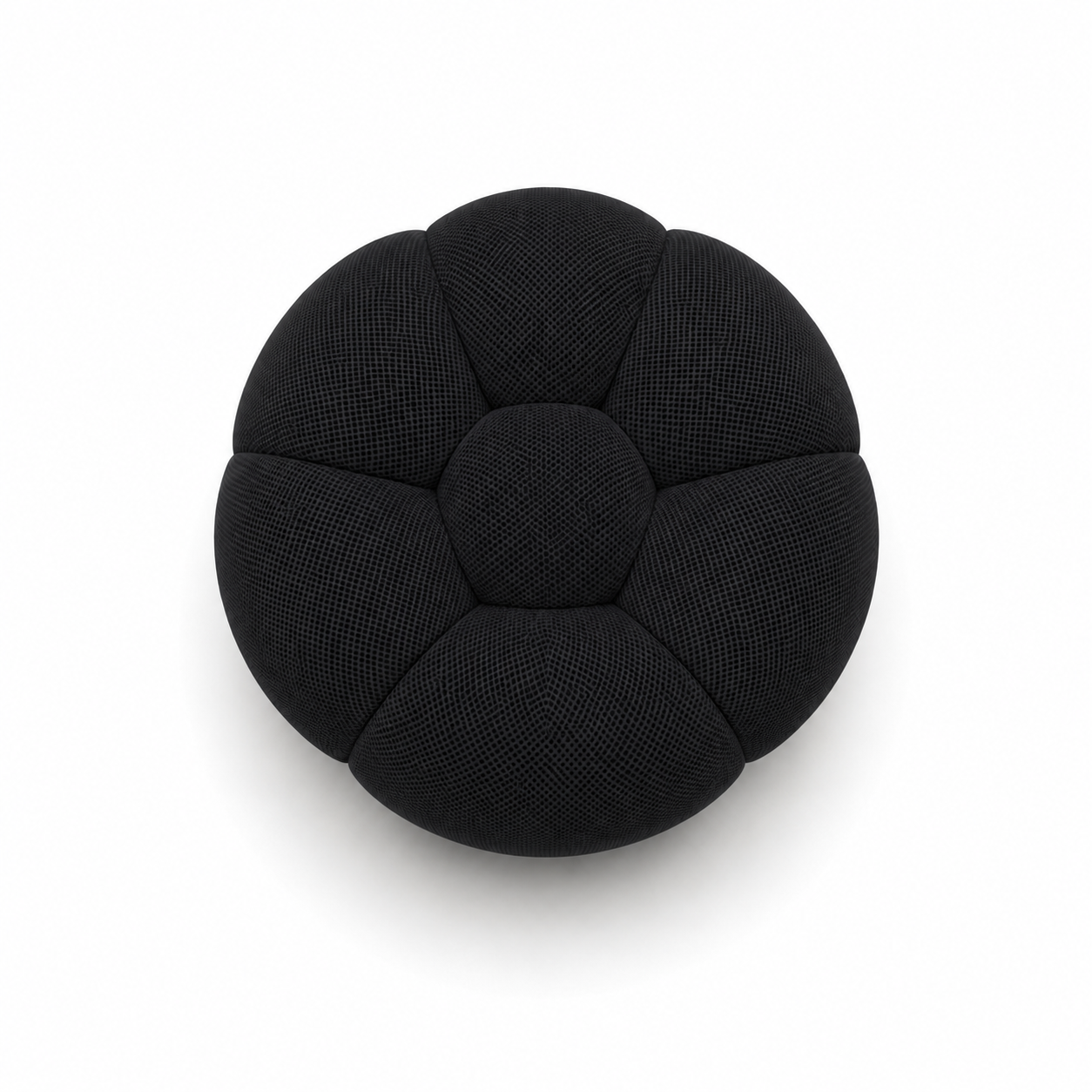 Pouf Rousseau Noir textile — vue de dessus