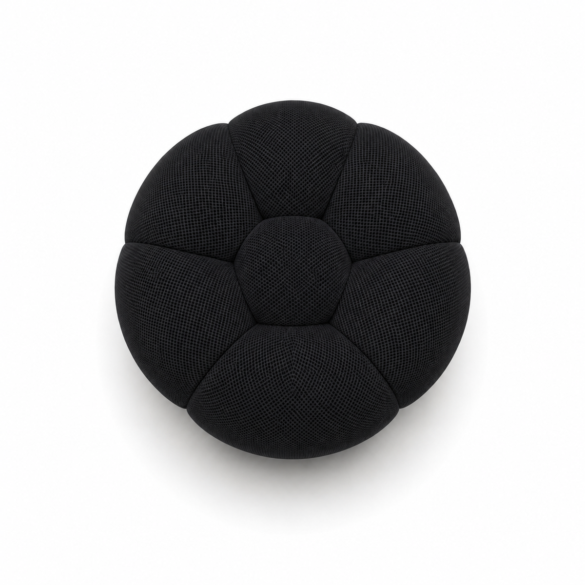 Pouf Rousseau Noir textile — vue de dessus